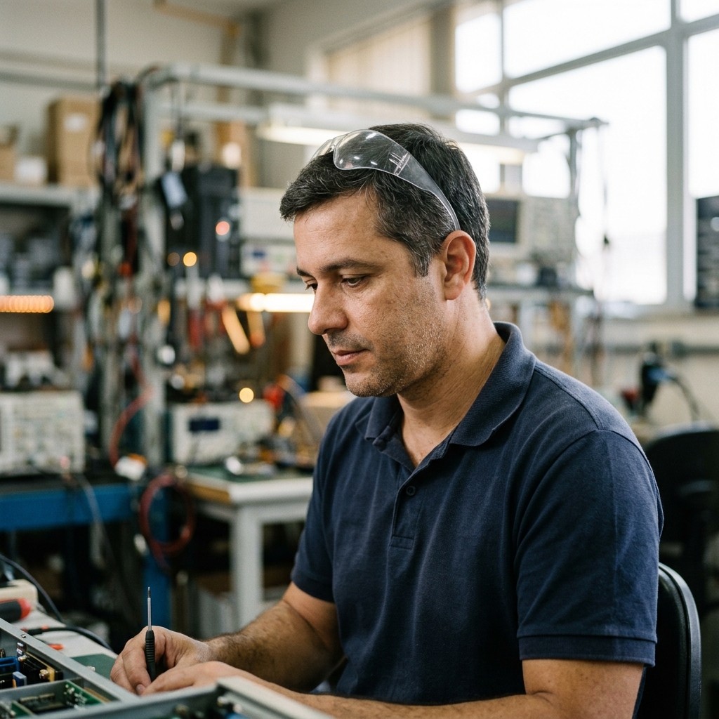 Técnico certificado em ação